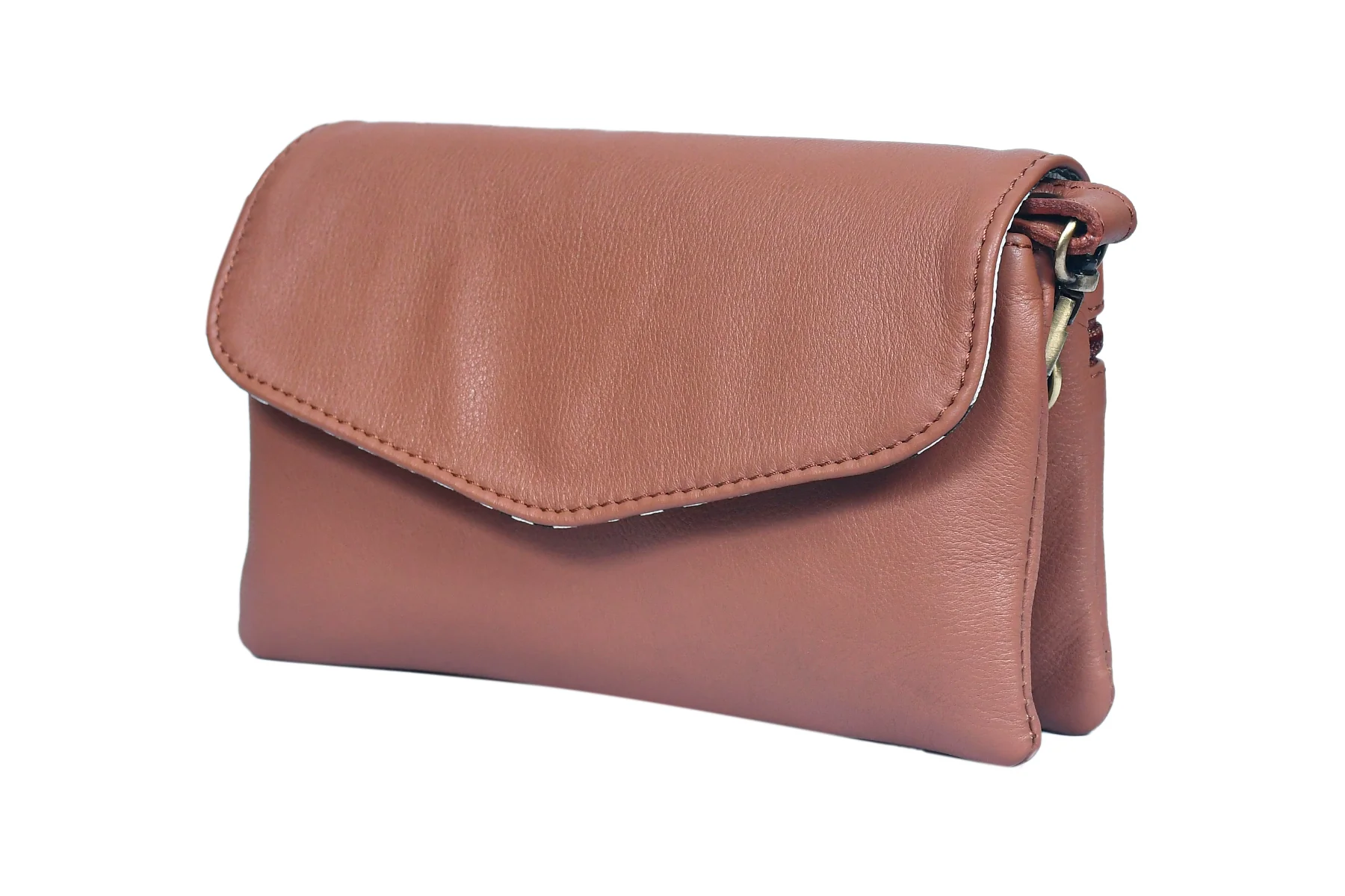 Premium Leather Convertible Wristlet & Crossbody Clutch with Dual Zip Compartments - Image 5