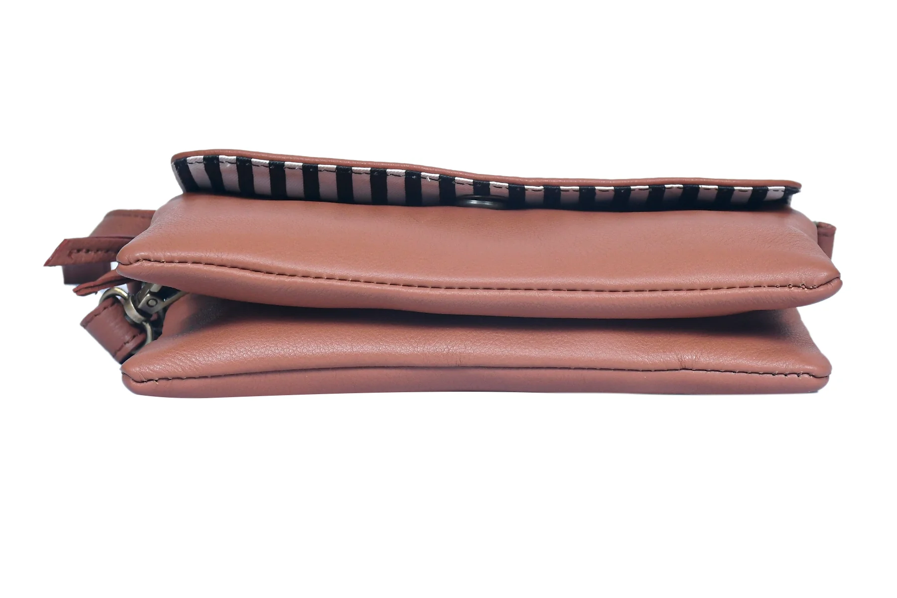 Premium Leather Convertible Wristlet & Crossbody Clutch with Dual Zip Compartments - Image 6