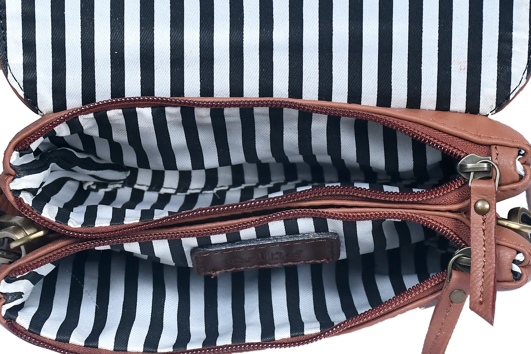 Premium Leather Convertible Wristlet & Crossbody Clutch with Dual Zip Compartments - Image 7