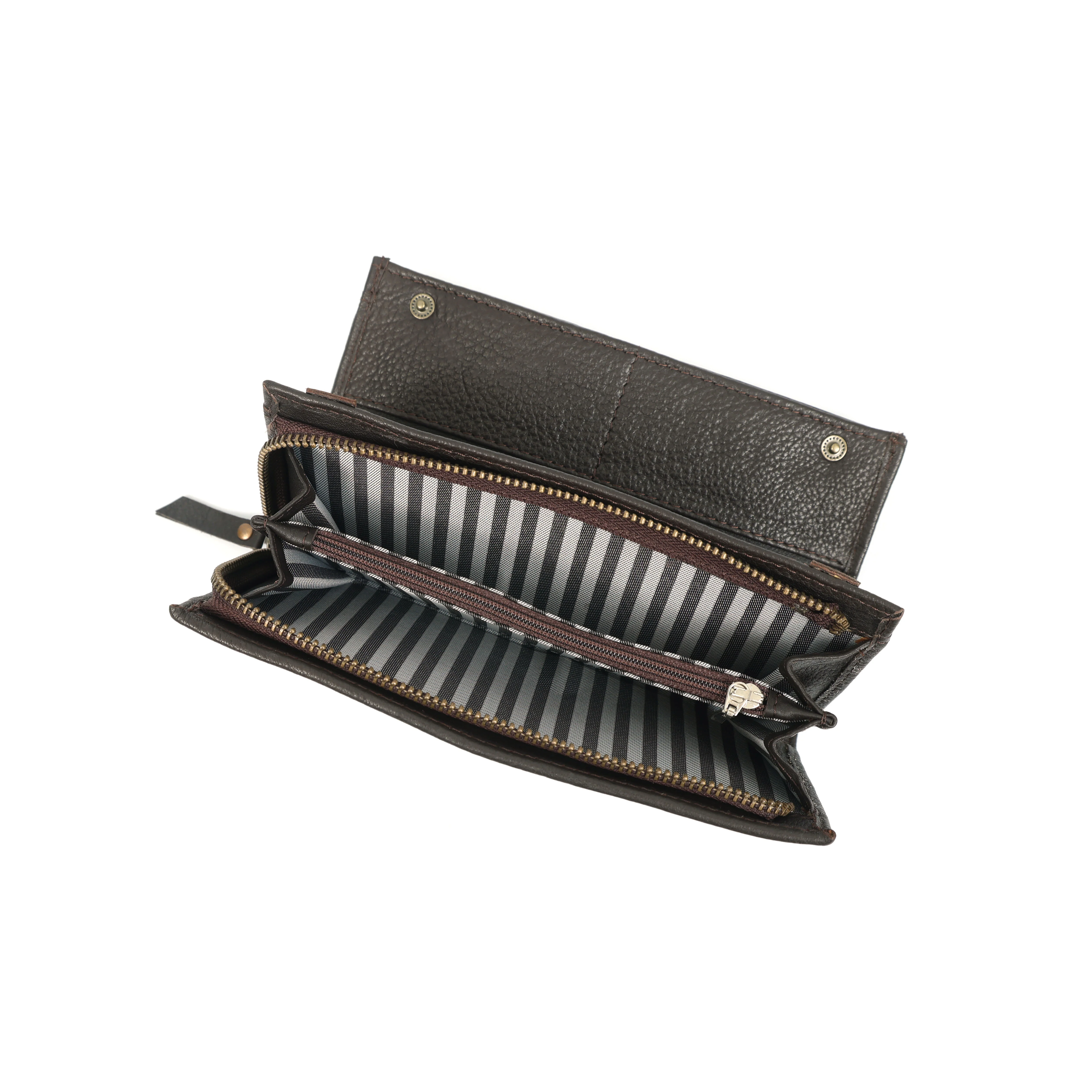 Premium Genuine Leather Long Wallet for Women with Multiple Card Slots & Zip Coin Pocket - Image 17