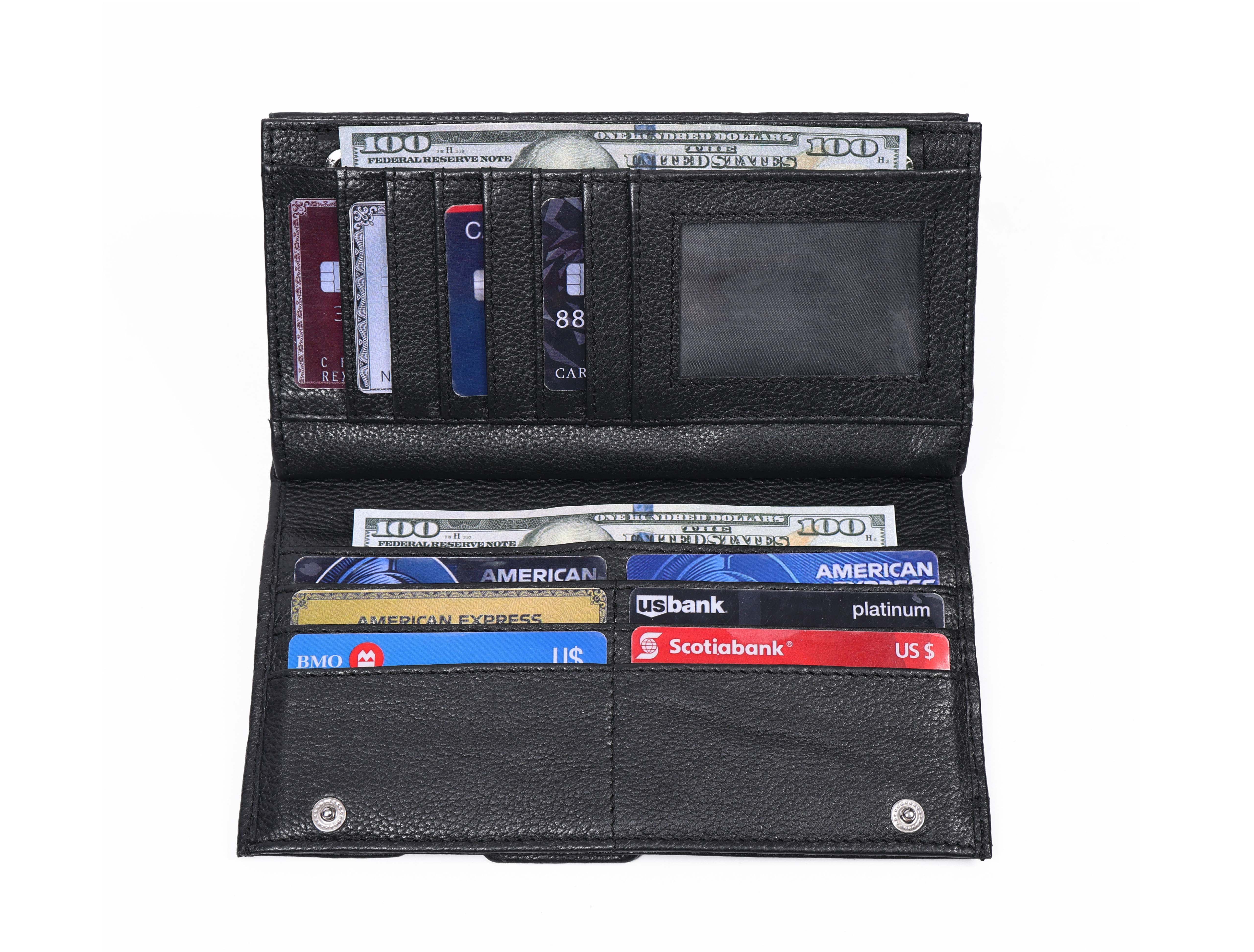 Premium Genuine Leather Long Wallet for Women with Multiple Card Slots & Zip Coin Pocket - Image 3