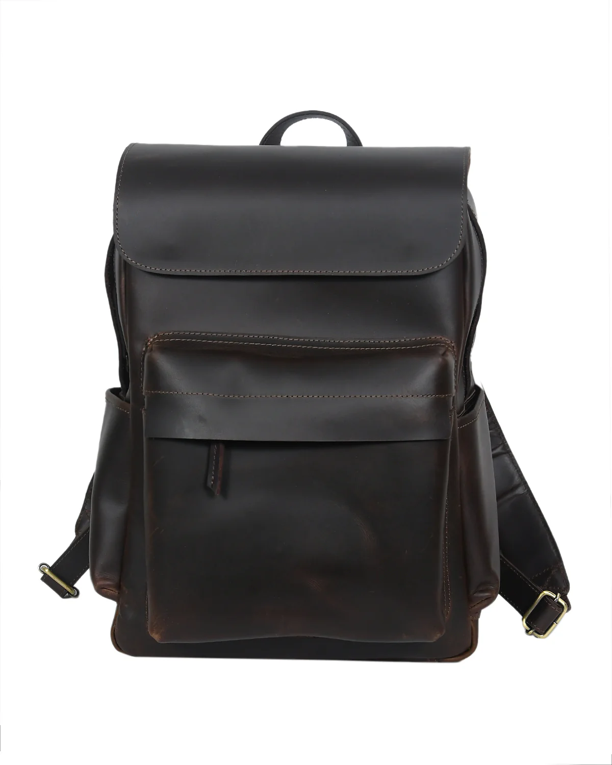 Premium Genuine Leather Backpack with Structured Body and Spacious Main Compartment - Image 3