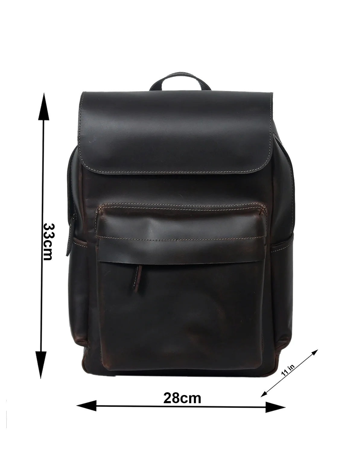 Premium Genuine Leather Backpack with Structured Body and Spacious Main Compartment - Image 4