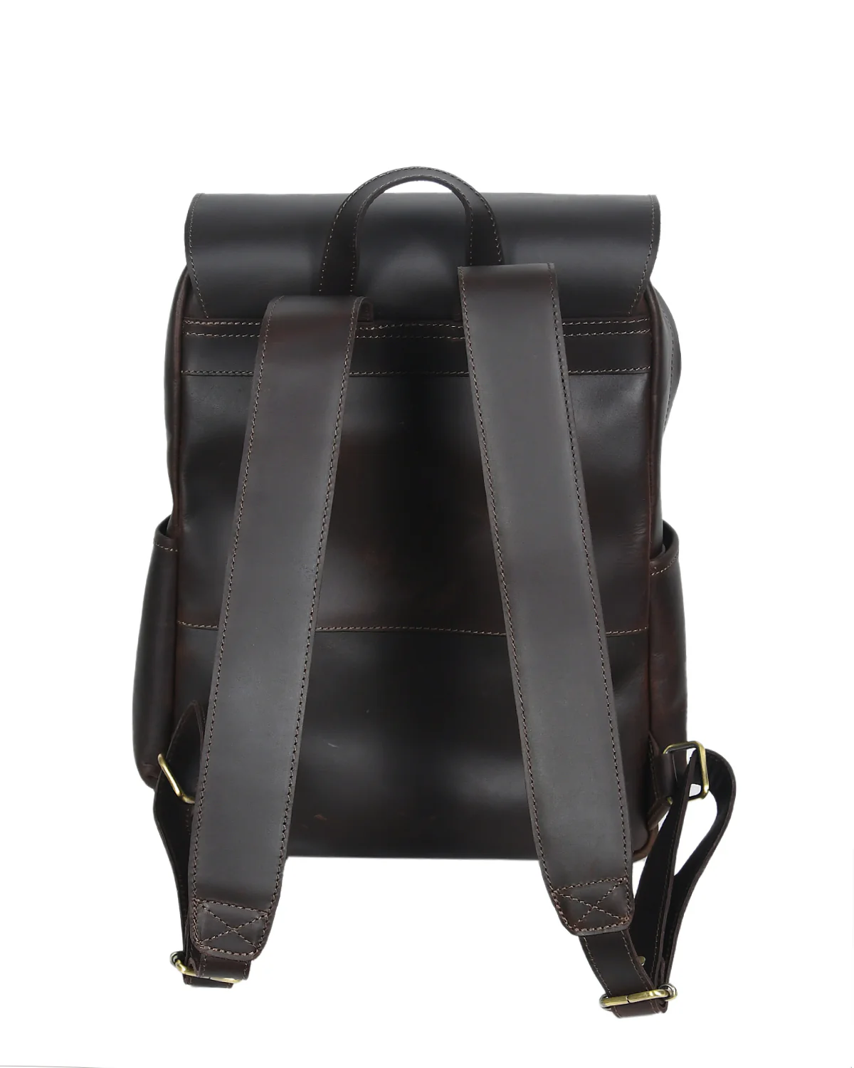 Premium Genuine Leather Backpack with Structured Body and Spacious Main Compartment - Image 5