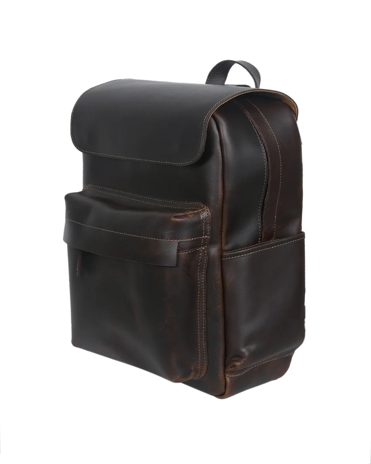 Premium Genuine Leather Backpack with Structured Body and Spacious Main Compartment - Image 6