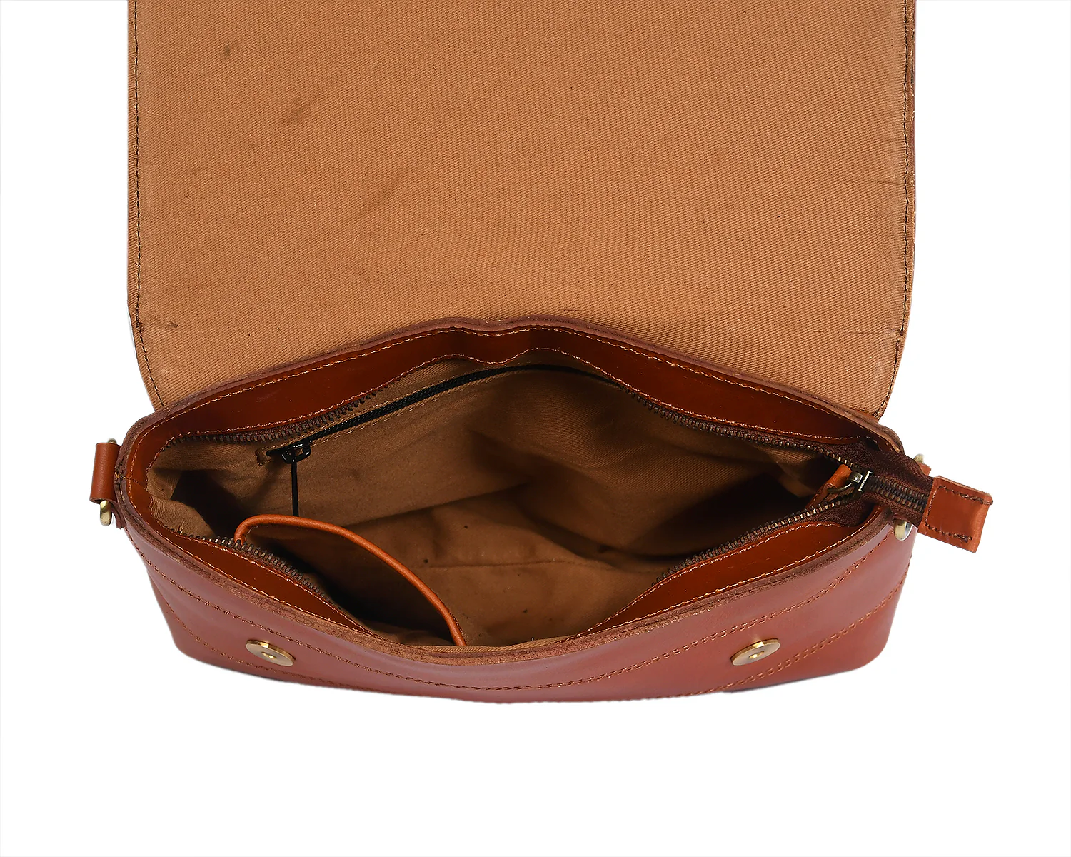 Premium Leather Crossbody Bag with Smooth Grain Texture & Organized Interior - Image 7