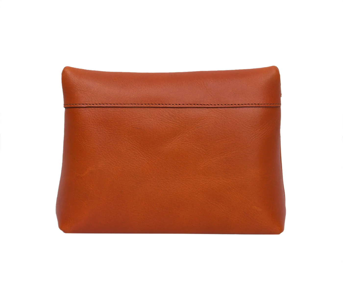 Premium Tan Leather Zipper clutch Minimalist Everyday Organizer - Image 3