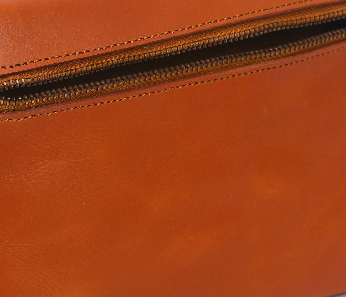 Premium Tan Leather Zipper clutch Minimalist Everyday Organizer - Image 6