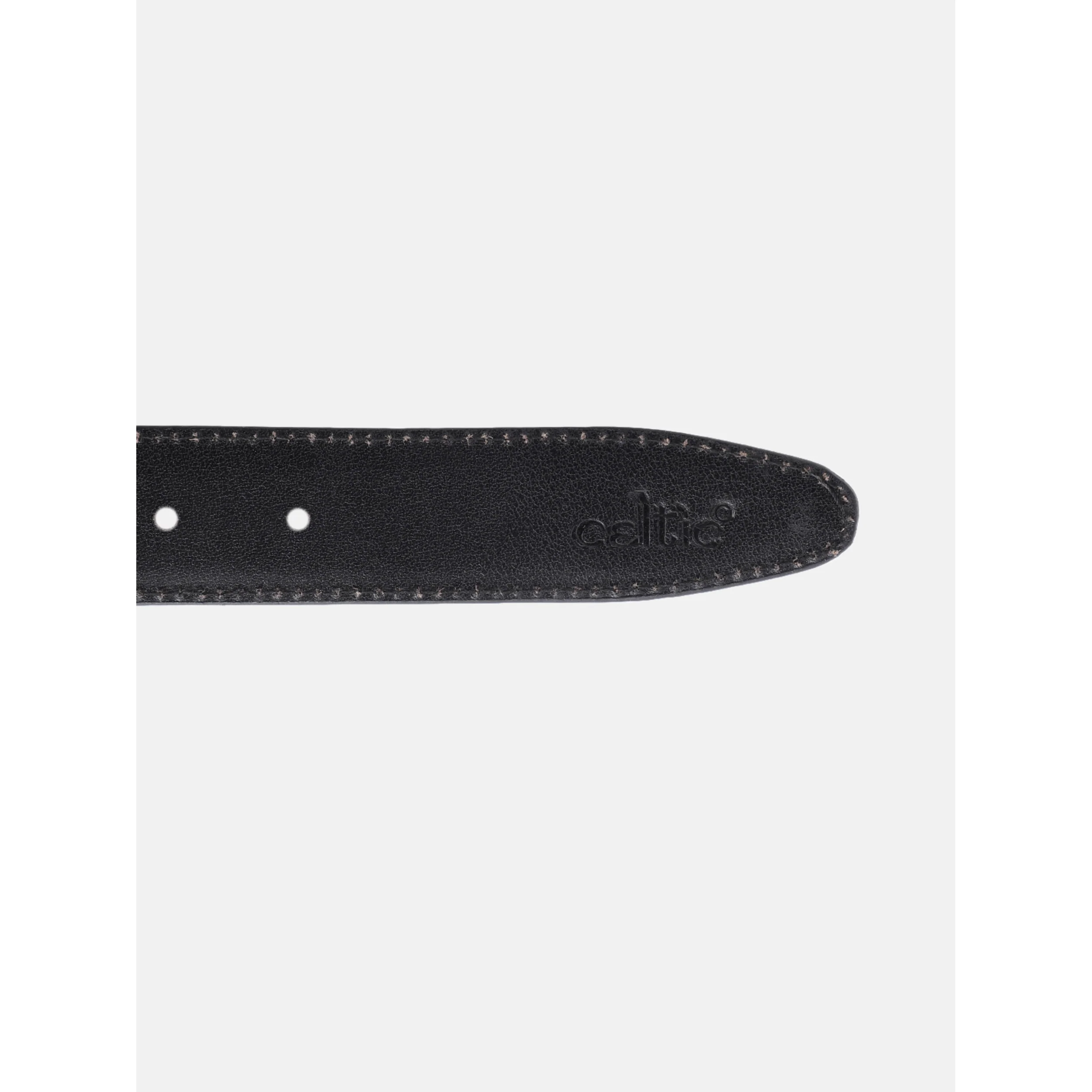 Men Textured Black Leather Belt With Chevron Pattern Silver Buckle For Everyday Wear - Image 4