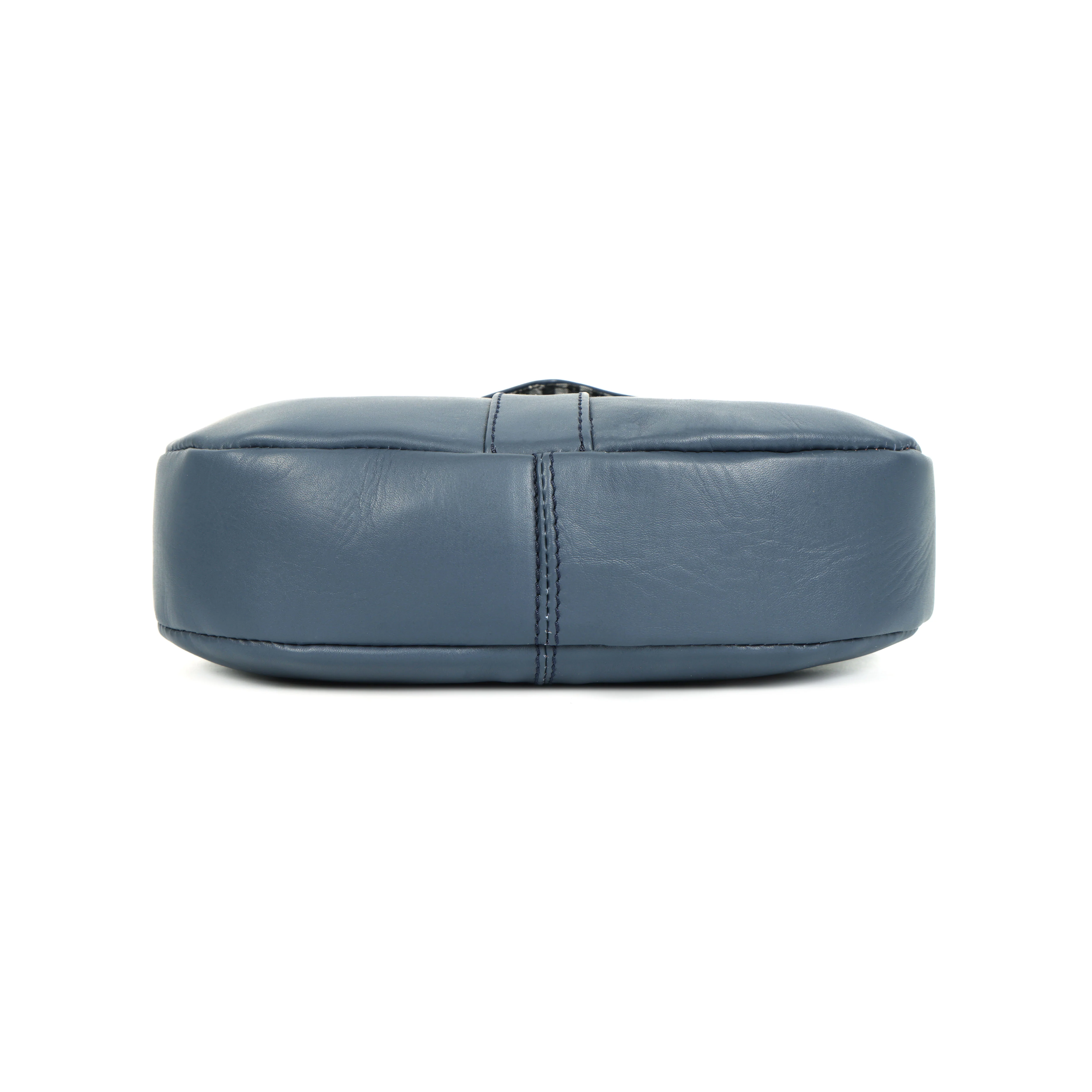 Premium Genuine Leather Flap Crossbody Bag with Adjustable Strap & Zip Pockets - Image 3