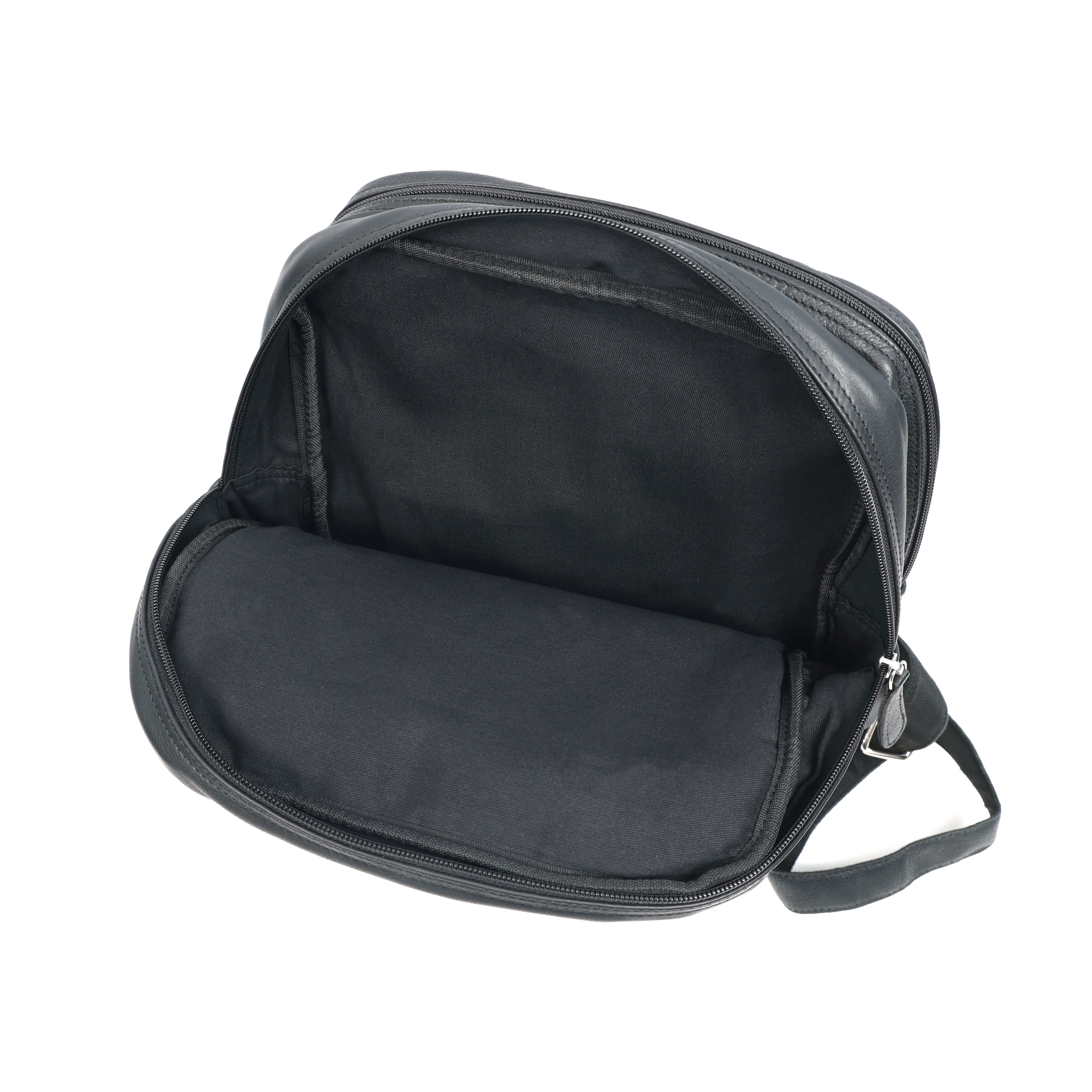 Premium Genuine Leather Multi-Zip Backpack with Padded Straps & Smart Organizer - Image 2