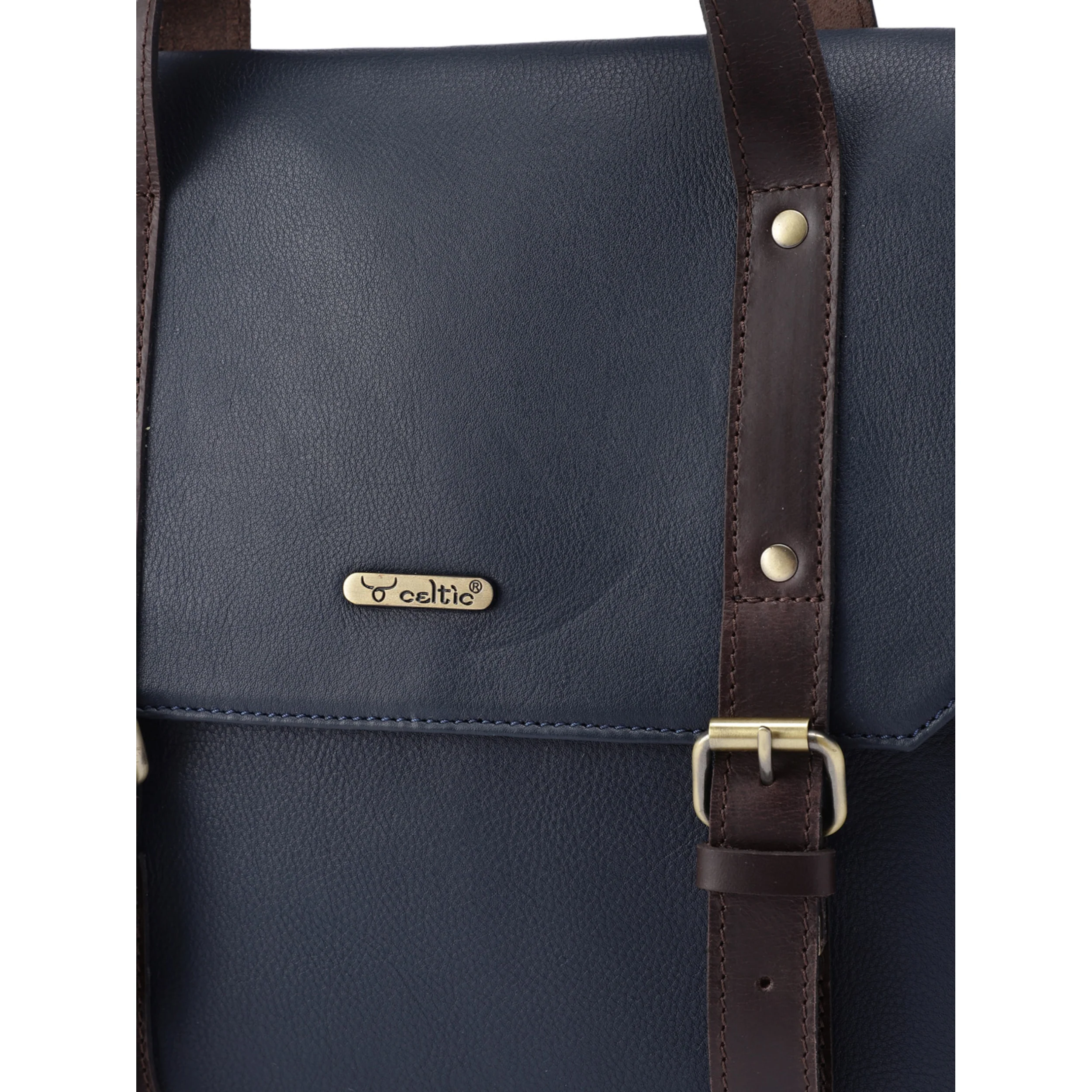 Premium Genuine Leather Office Laptop Bag with Tablet Sleeve & Adjustable Strap - Image 7