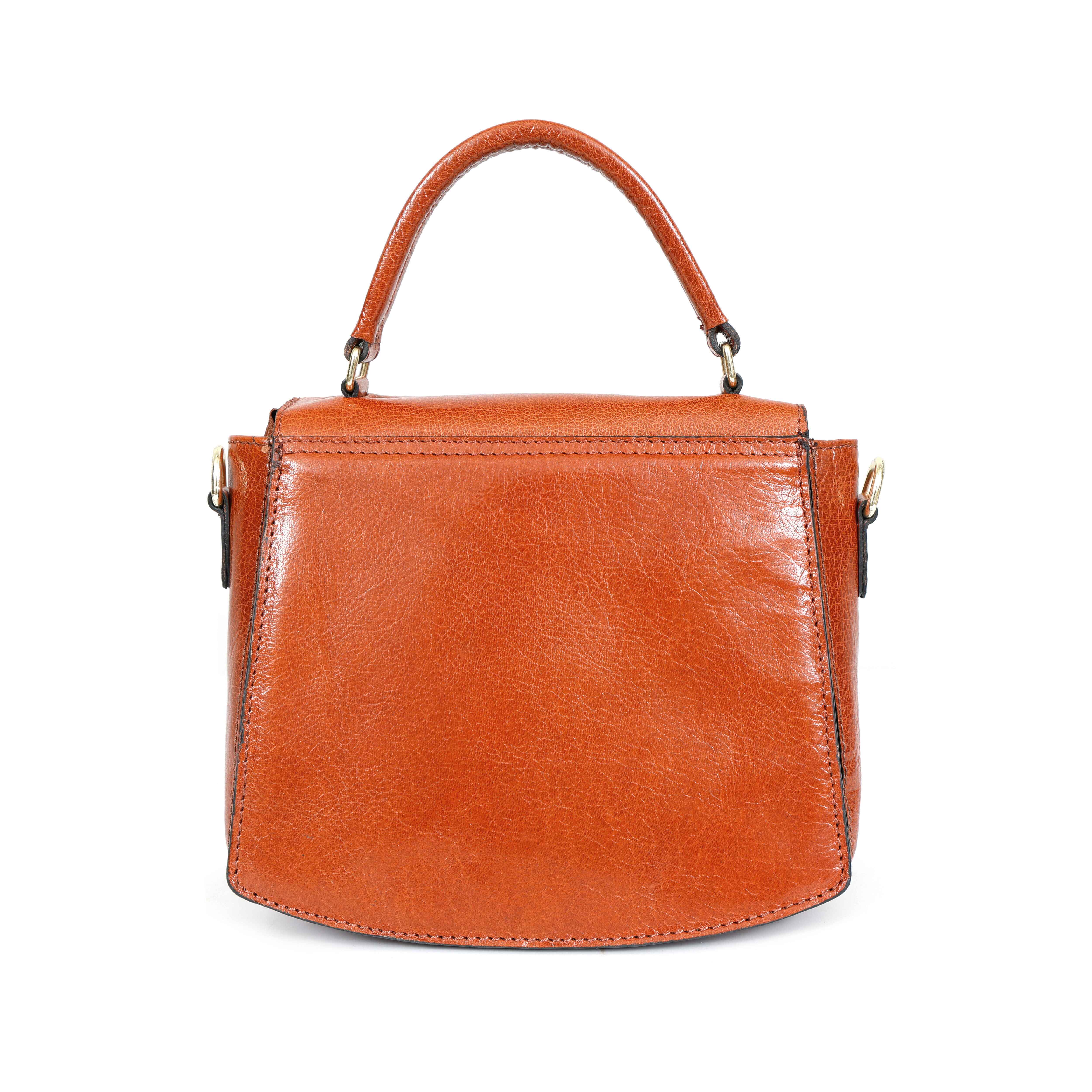 Premium Genuine Leather Handbag with Adjustable Strap & Stud Detailing - Image 11