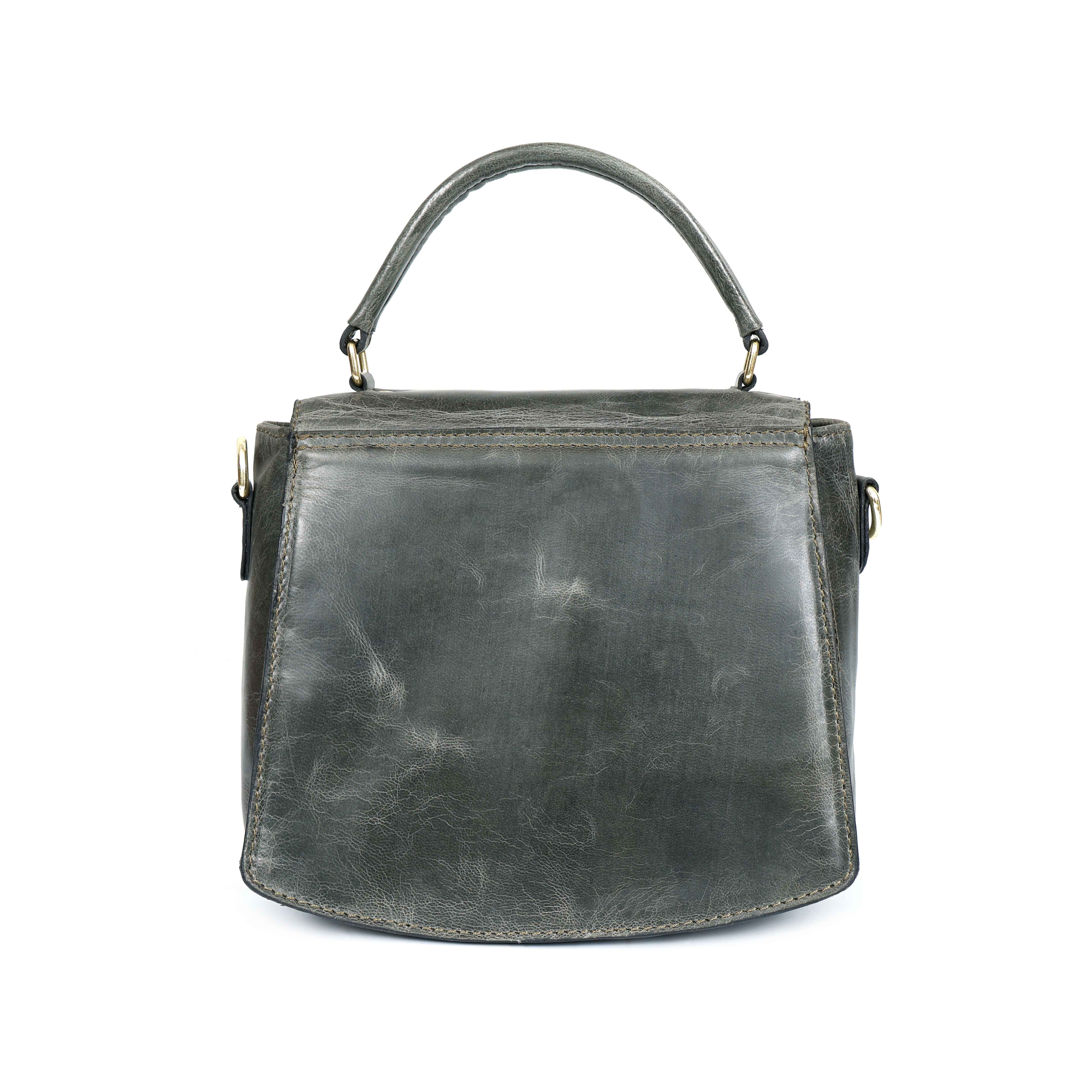 Premium Genuine Leather Handbag with Adjustable Strap & Stud Detailing - Image 5