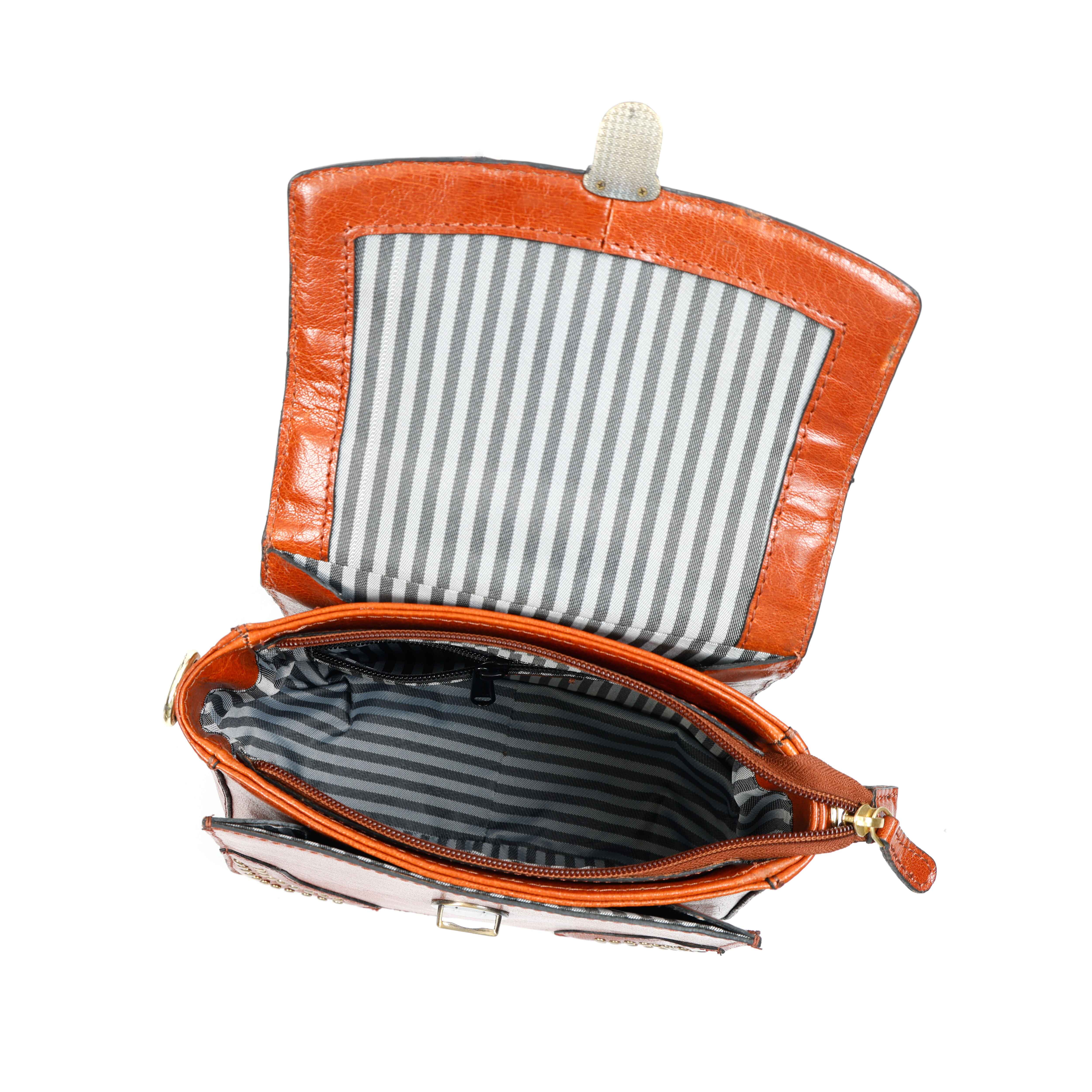 Premium Genuine Leather Handbag with Adjustable Strap & Stud Detailing - Image 8