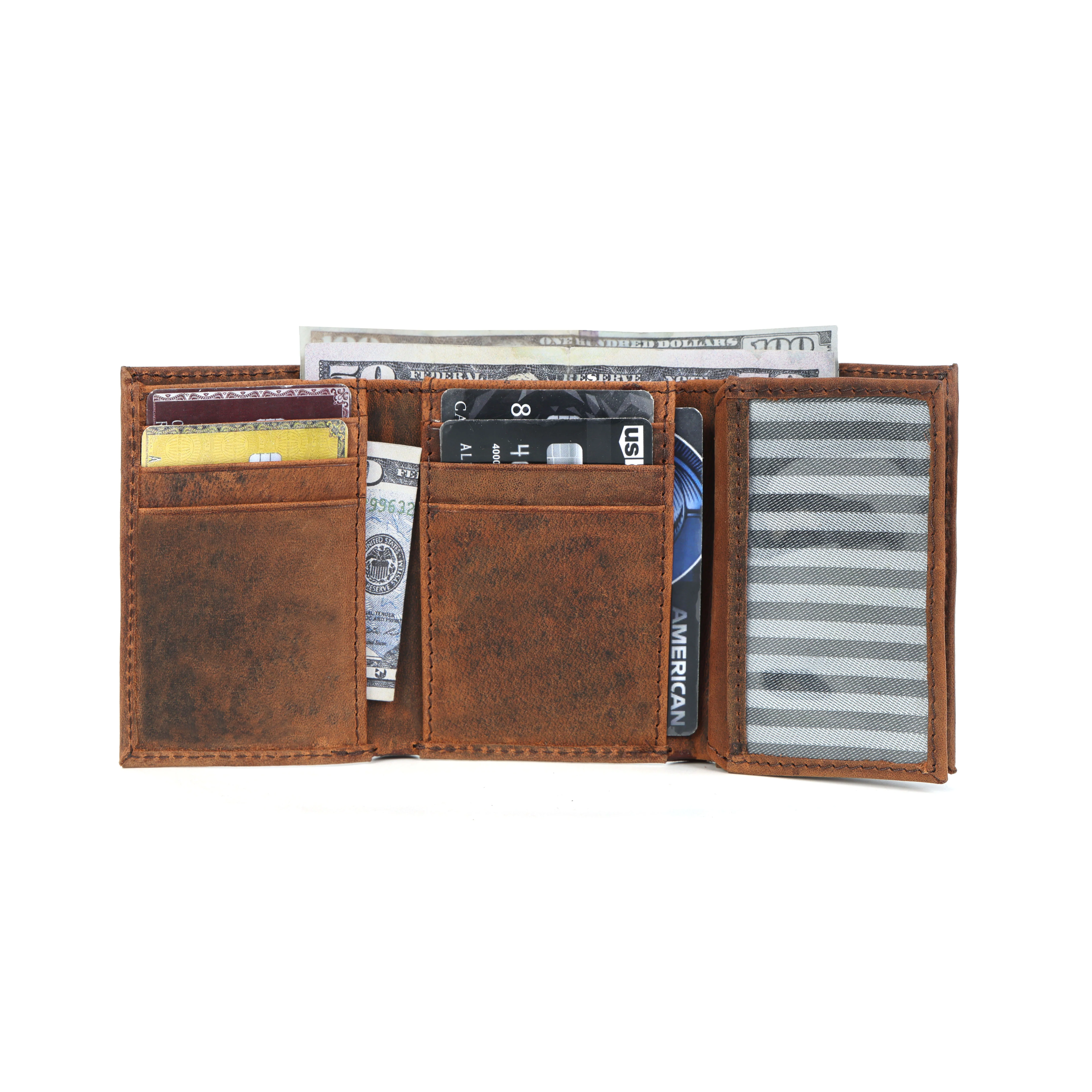 Premium Vintage Tri-Fold Genuine Leather Wallet | Export Quality | Multi-Card & ID Holder - Image 6