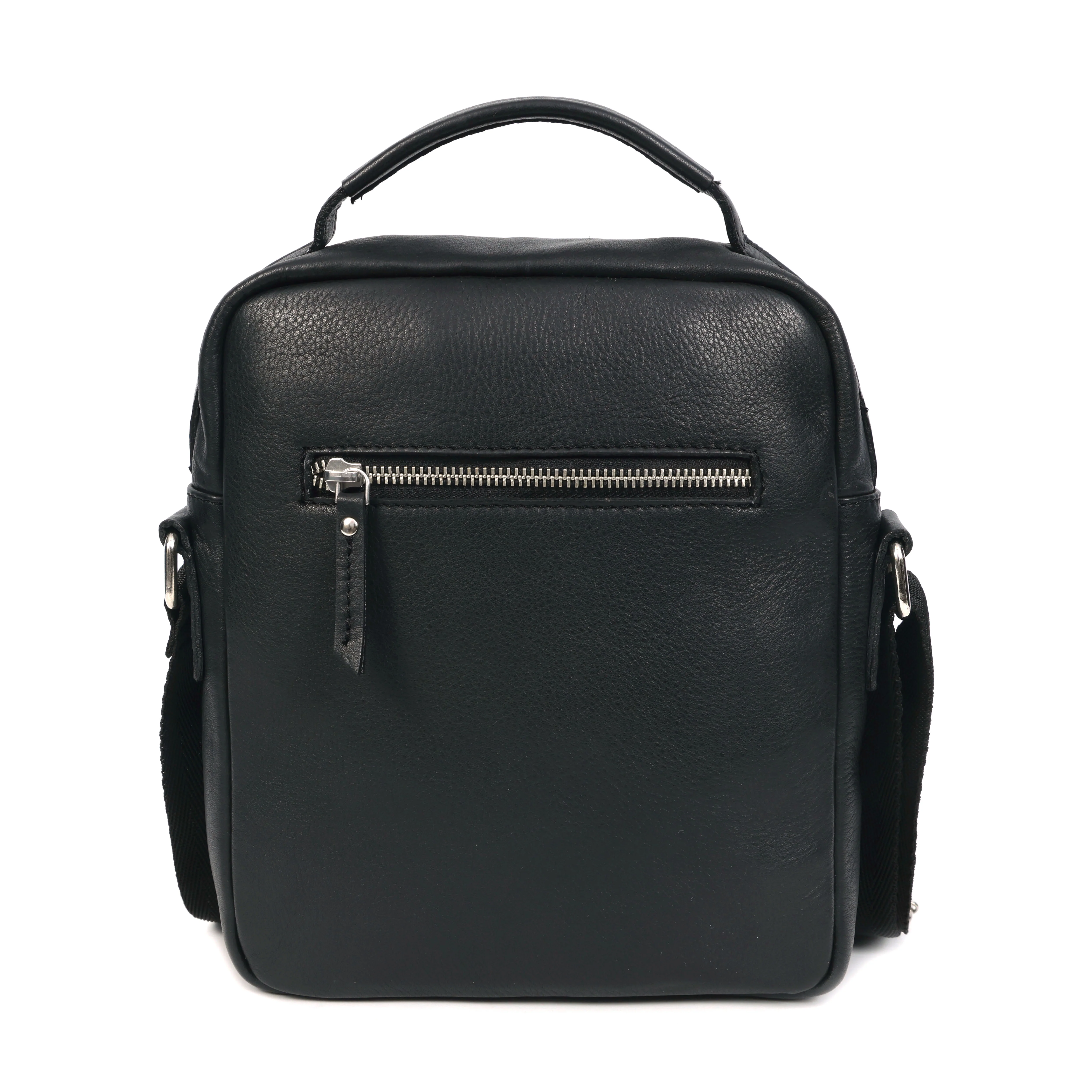 Unisex Leather Crossbody Sling Bag with Front Flap Pocket & Adjustable Strap - Image 16