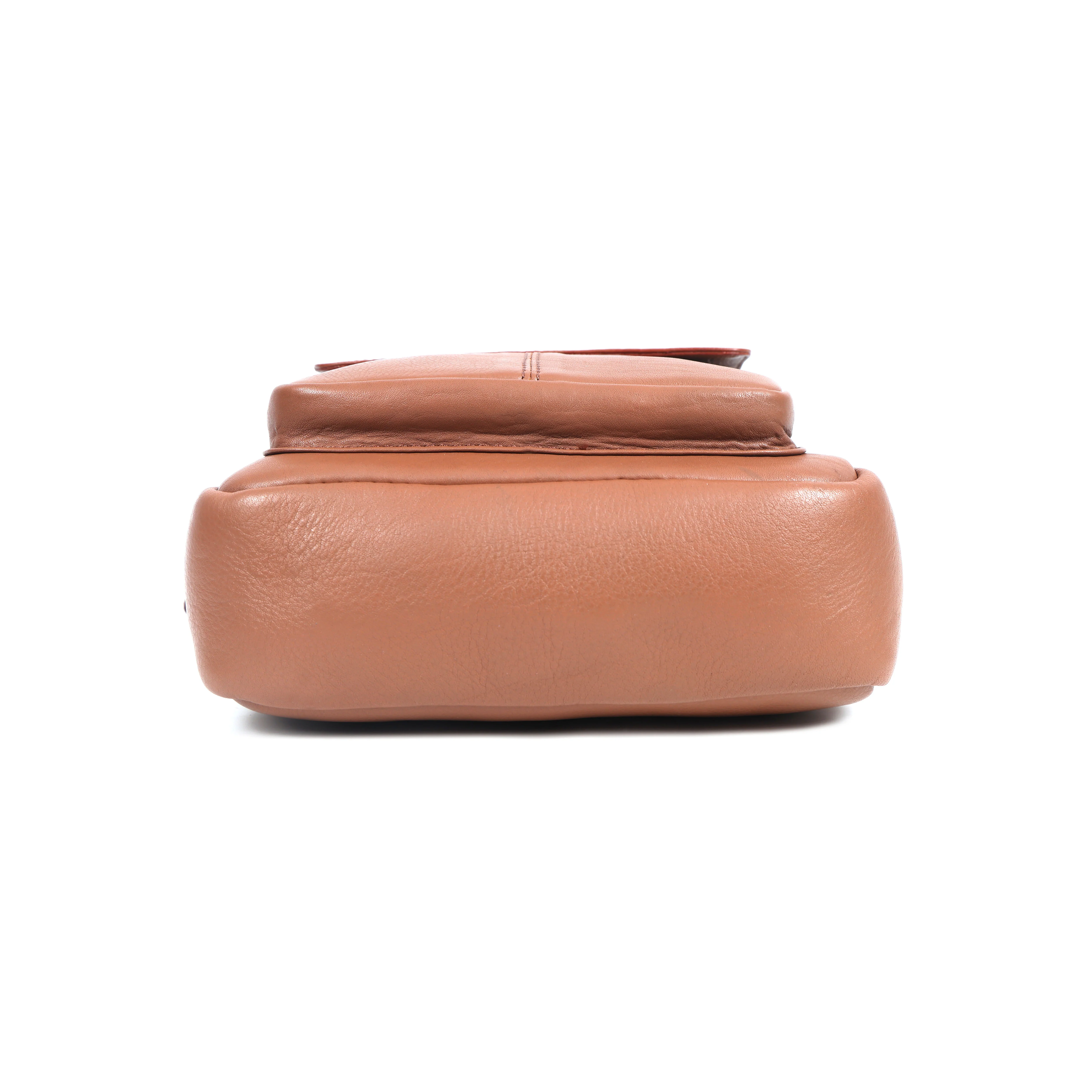 Unisex Leather Crossbody Sling Bag with Front Flap Pocket & Adjustable Strap - Image 19