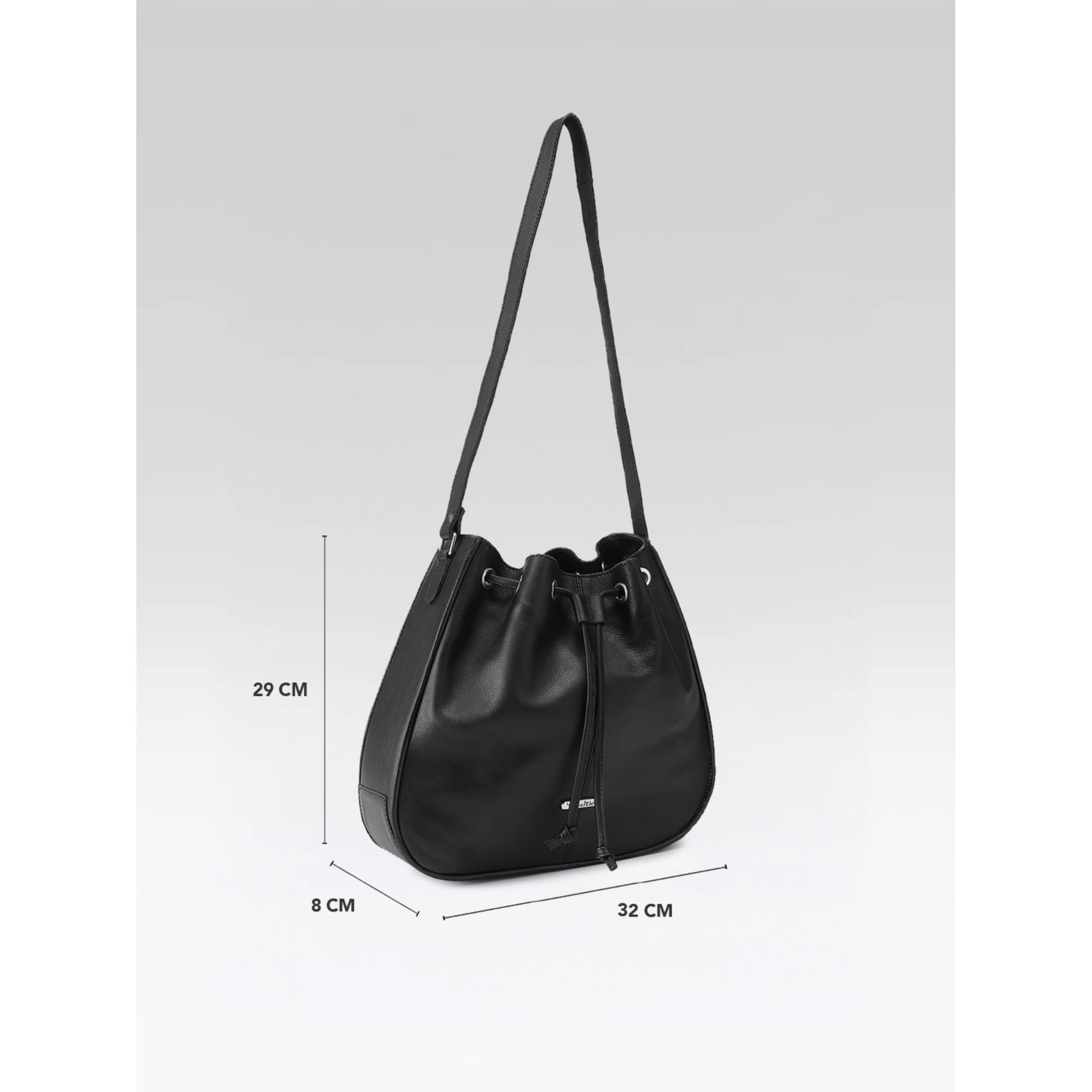 Premium Genuine Leather Drawstring Shoulder Bag | Spacious Tote with Secure Closure - Image 5