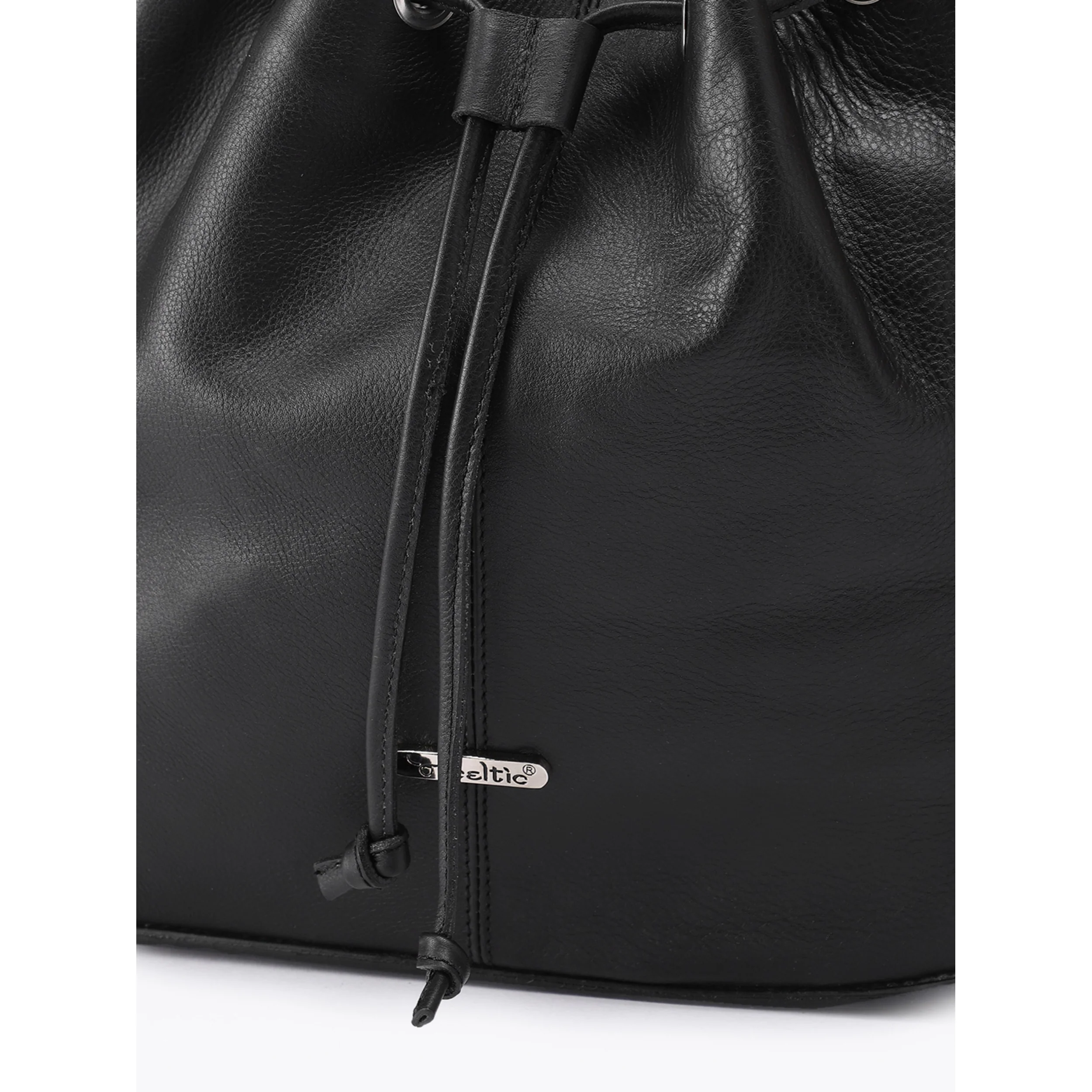 Premium Genuine Leather Drawstring Shoulder Bag | Spacious Tote with Secure Closure - Image 7
